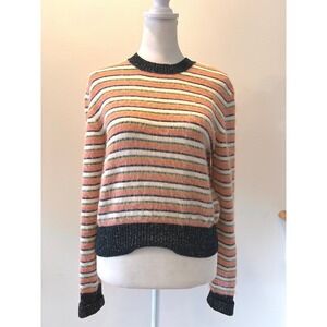Chanel *Runway* Striped Mohair Blend Sweater Sparkle Crew Neck FR 38 US 6 8 2022